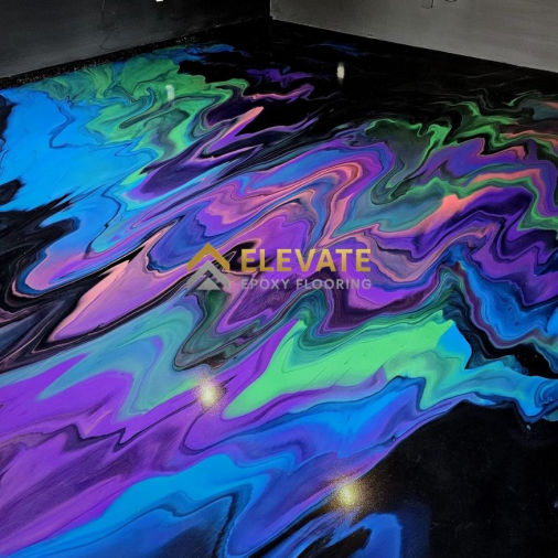 designer metallic epoxy flooring