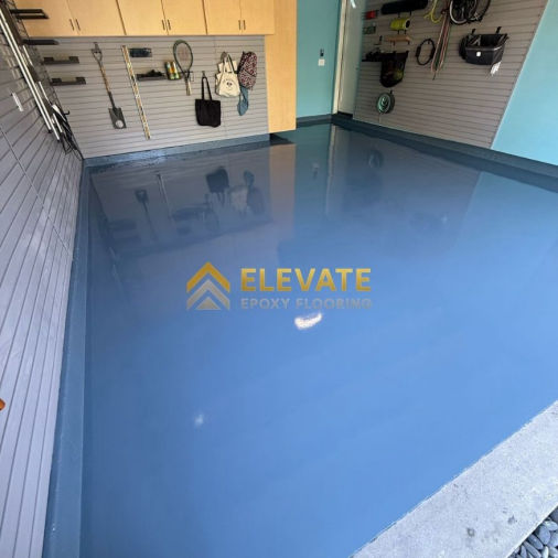 solid system blue epoxy garage floor