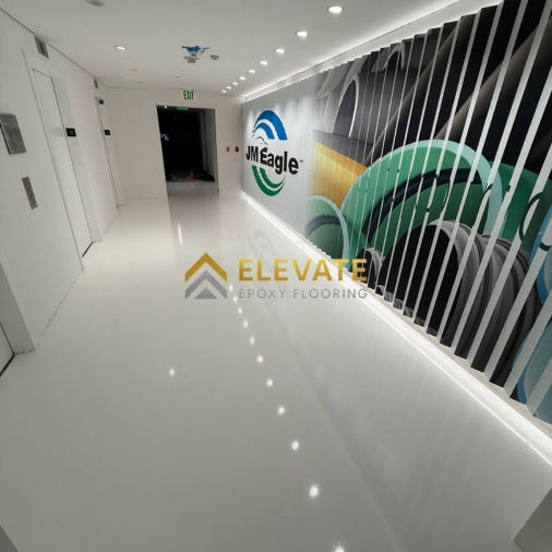 solid white epoxy flooring